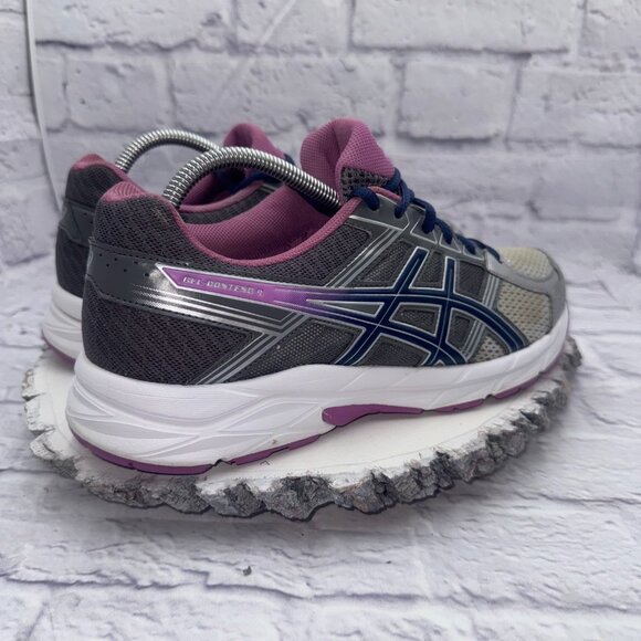 Asics Gel Contend 4 Running Shoes Womens 11D T765N Gray Purple Casual Athletic - Picture 7 of 11